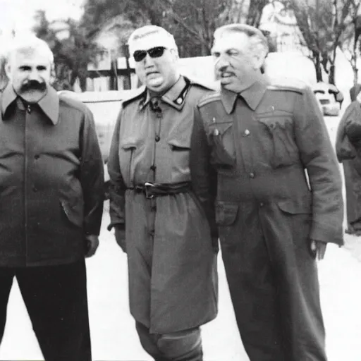 Prompt: vojislav seselj hanging out with stalin