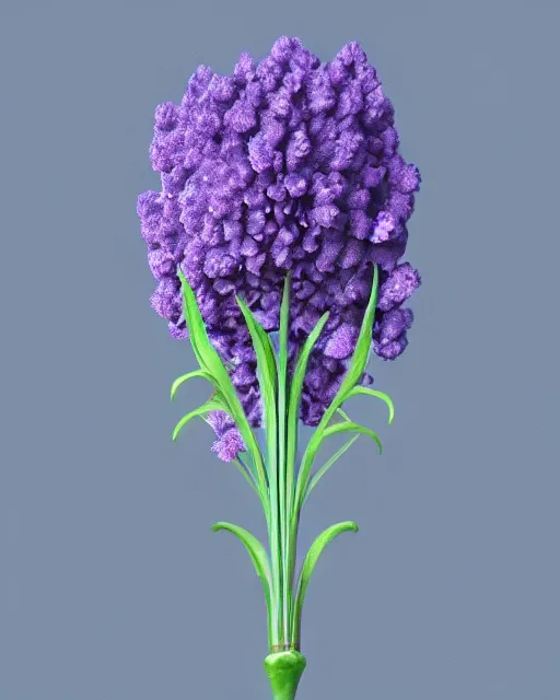 Image similar to an art nouveau lavender plant, masked transparent flat background, 8 k, volumetric lighting, french nouveau, trending on artstation, octane render, ultra detailed, hyperrealistic