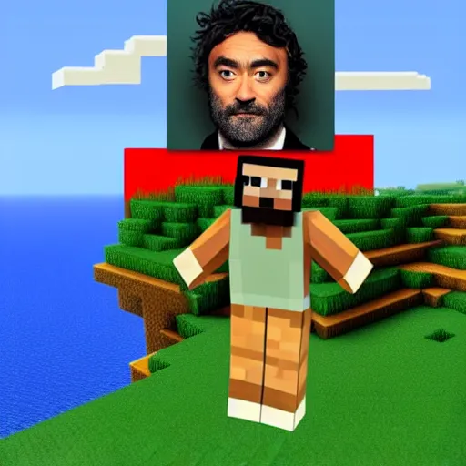 Prompt: taika waititi as a minecraft villager