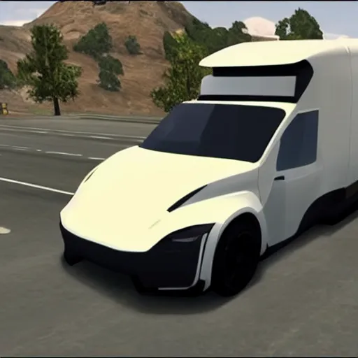 Prompt: tesla cybertruck in grand theft auto