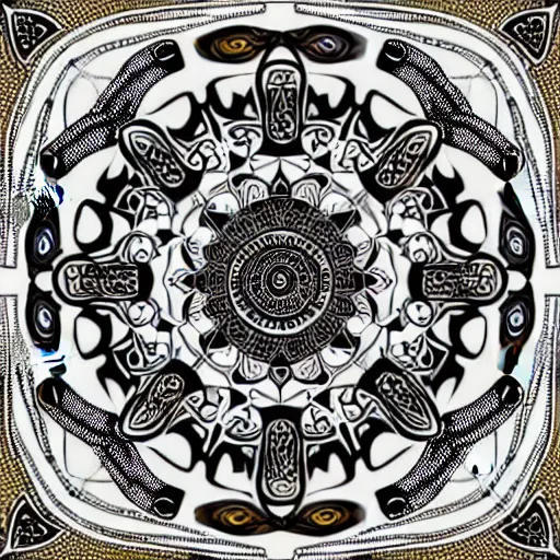 Prompt: ornate psychedelic mandala pattern, intricate detail, complex, high detail