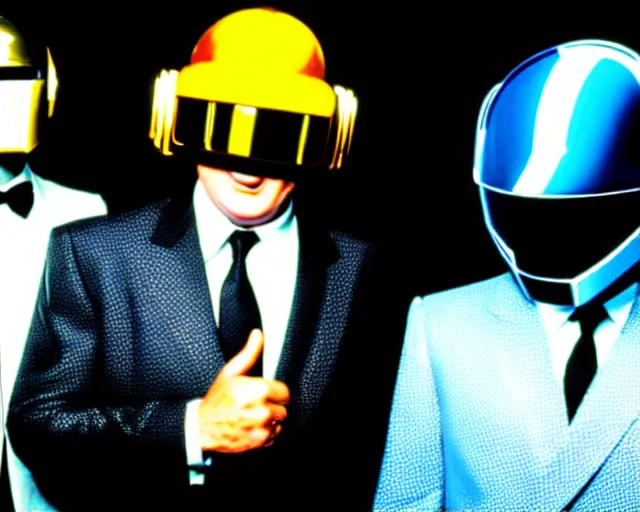 Image similar to Abbott and Costello meet Daft Punk