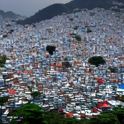 Image similar to san paulo favelas in a ciberpunk style