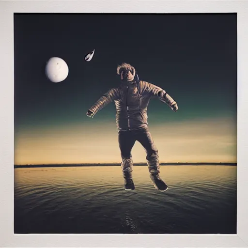 Image similar to andreas mogensen floating in space.