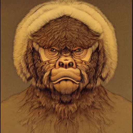 Prompt: portrait of bugbear, highly detailed, artstation, in the style of moebius, jugendstil and classic japanese print, art by rene magritte and jean delville