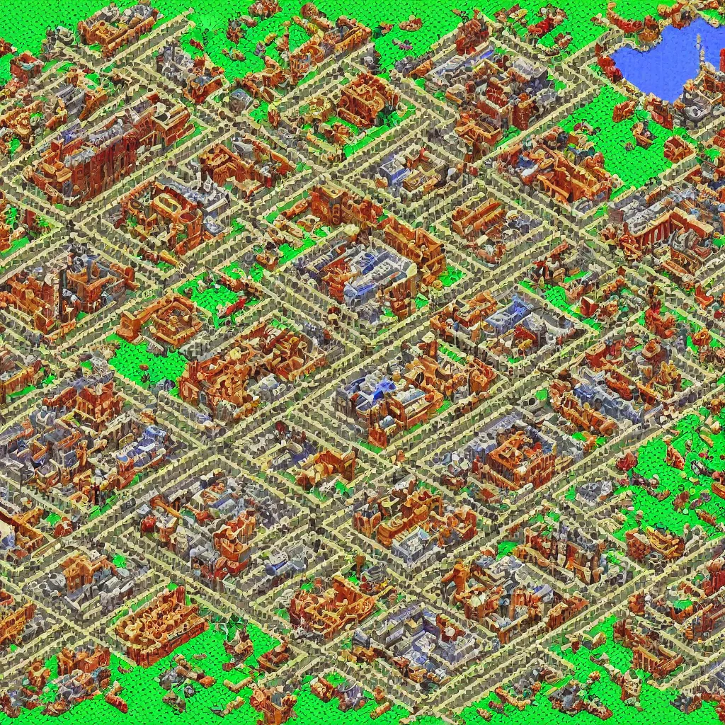 Prompt: isometric pixel art roman empire