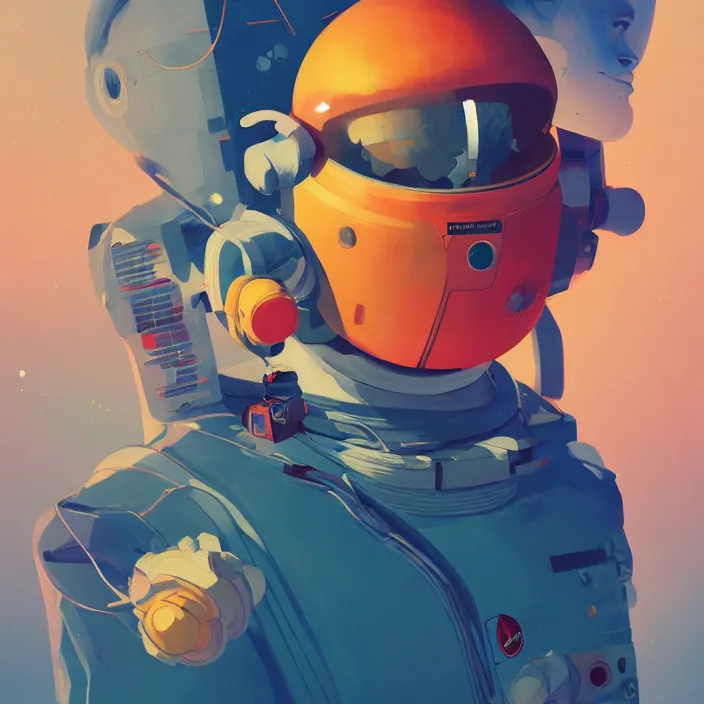 Image similar to a beautiful painting of an astronaut by sergey kolesov and sachin teng and pascal blanche. in style of digital art. colorful comic, symmetry, hyper detailed. octane render. trending on artstation