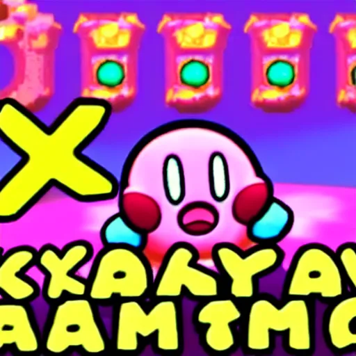 Prompt: kirby consuming himself, kirby's dreamland gameplay