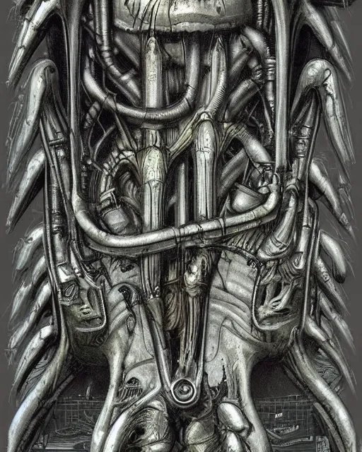 Image similar to videogame cover art by hr giger