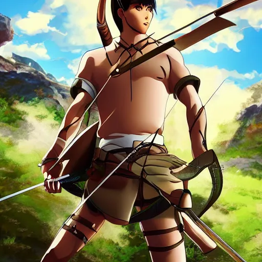 Prompt: anime archer, art illustration, incredibly highly detailed and realistic, 8 k, sharp focus