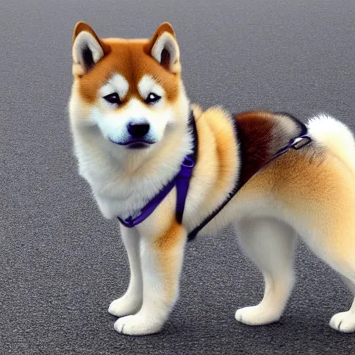 Image similar to a crossing between a shiba inu and a husky