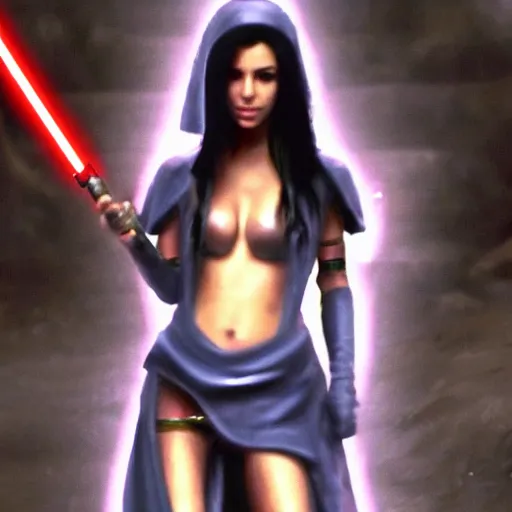 Image similar to victoria justice with kim kardashian body as princess padme in star wars episode 3, 8 k resolution, cinematic lighting, anatomically correct