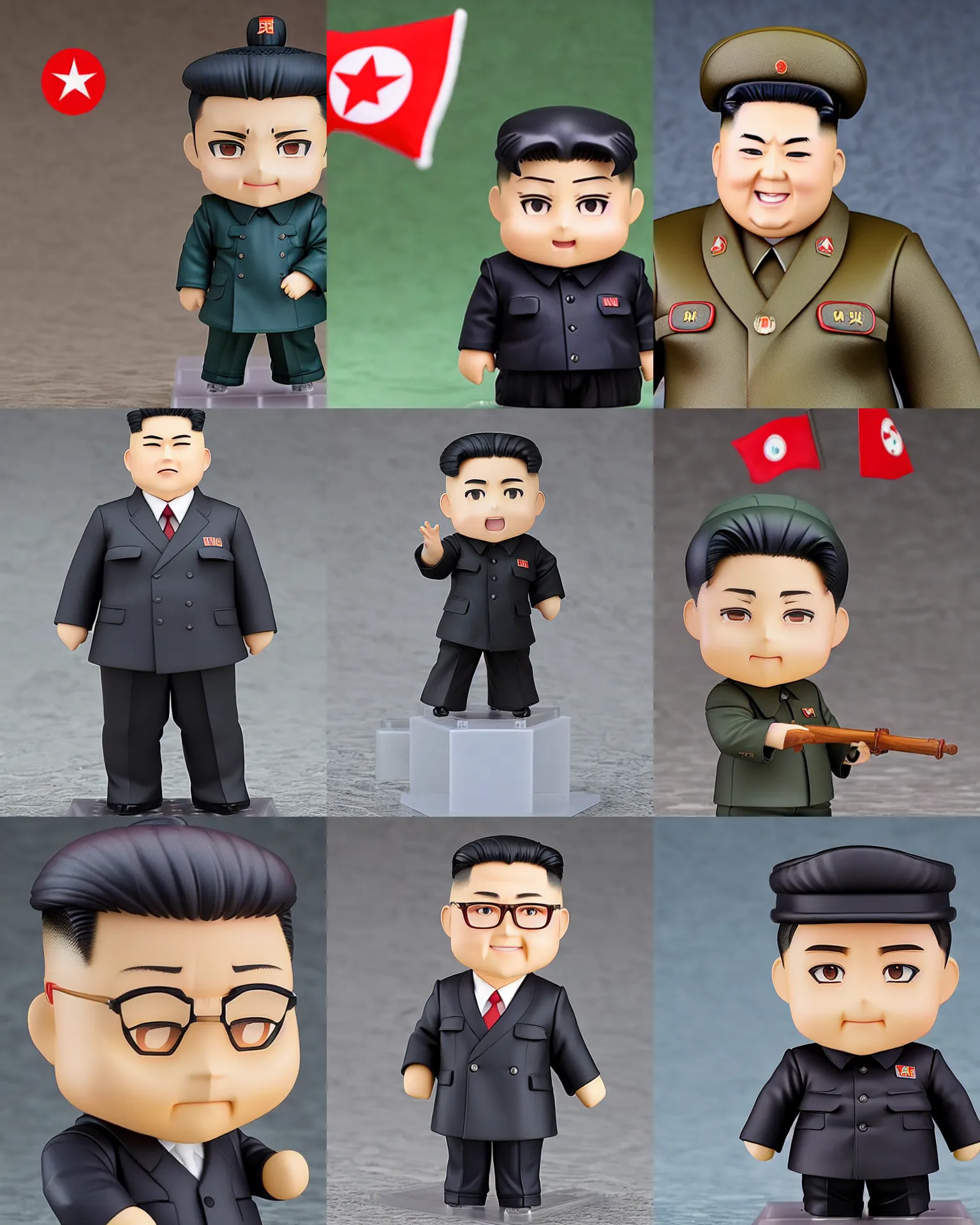 Prompt: an anime nendoroid of kim jong un, detailed product photo