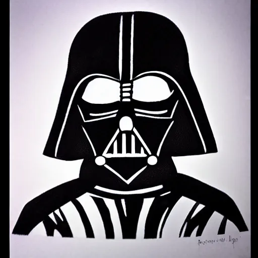 Image similar to darth vader drawn by a child