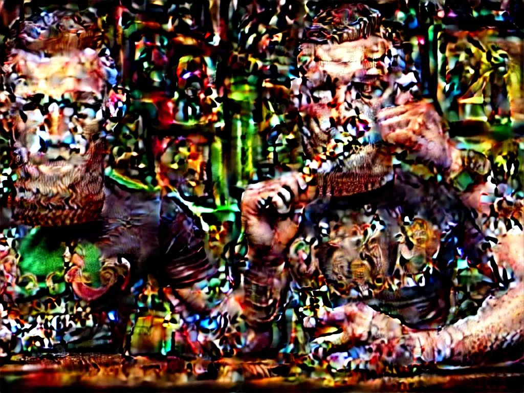 Image similar to a intricately detailed portrait of conor mcgregor smoking a cigar in an irish pub with a neon bar, trending on art station, in the style of the movie heat, volumetric lighting & shadows, hyper detailed, digital art, unreal engine, 4 0 0 mm f 1. 8,