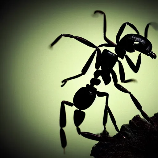 Prompt: ant in scary nightmare atmosphere, horror realsitic