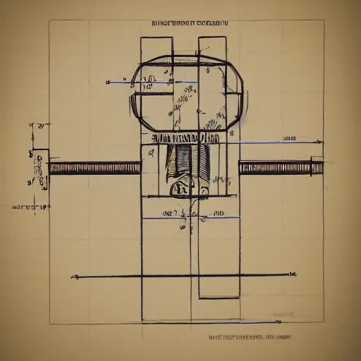 Prompt: hatred as a technical drawing