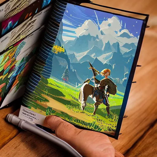 Image similar to pop-up book of Breath of the Wild. Photography. Award-winning. Trending. UHD.