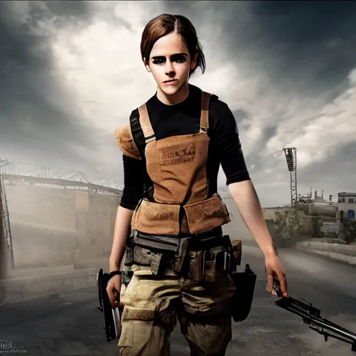 Image similar to Emma Watson a dressed as Catalan Terrorist in CSGO ,hyperrealistic, 8k UHD, studio photography, high quality, high detail, stunning lighting