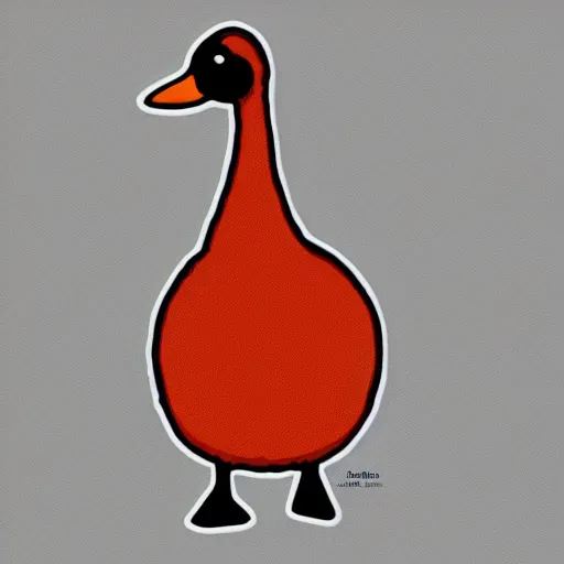 Prompt: cute goose, full body, digital paint, sticker