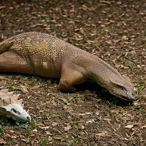Image similar to a hybrid between a komodo-dragon and a pangolin, national geographic file-photo, photography