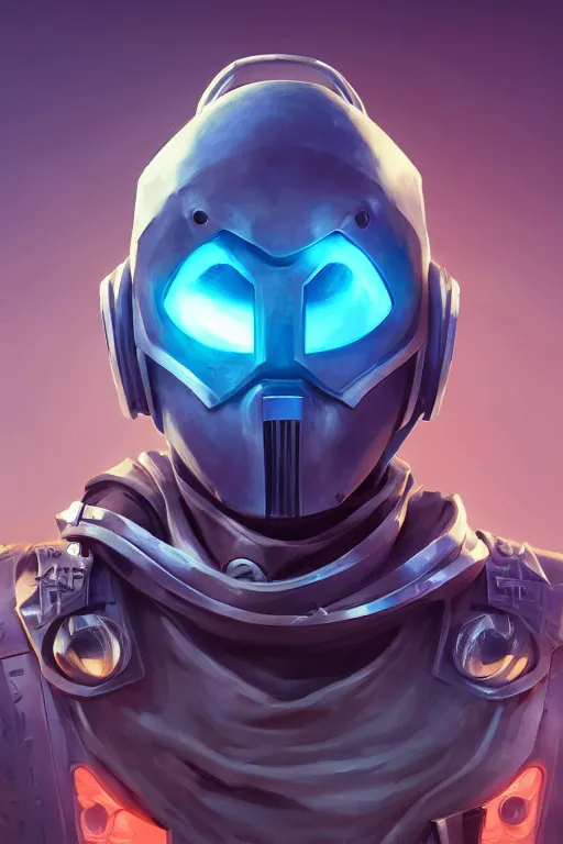 Image similar to epic mask helmet robot ninja portrait stylized as fornite style game design fanart by concept artist gervasio canda, behance hd by jesper ejsing, by rhads, makoto shinkai and lois van baarle, ilya kuvshinov, rossdraws global illumination radiating a glowing aura global illumination ray tracing hdr render in unreal engine 5