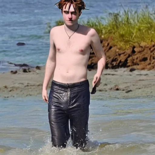 Image similar to robert pattinson as a mermaid