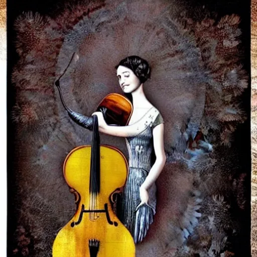 Image similar to woman with cello shape body by catrin welz - stein