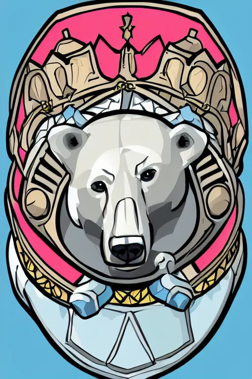 Image similar to Portrait of a polar bear in medieval armor, knight, medieval, sticker, colorful, illustration, highly detailed, simple, smooth and clean vector curves, no jagged lines, vector art, smooth