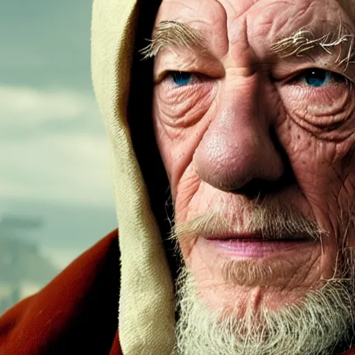 Prompt: Young Ian McKellen as Obi-Wan Kenobi, 4k, UHD