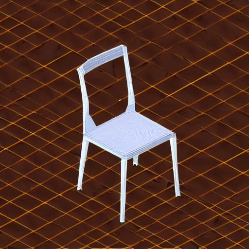 Image similar to 3 d object of chair rendered in isometric in 3 d game, isometric art, centralised, mohamed chahin, blender cycles render, solid colours material, no background and shadows