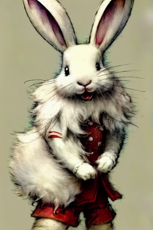 Image similar to adventurer ( ( ( ( ( 1 9 5 0 s retro future fluffy white rabbit. muted colors. ) ) ) ) ) by jean baptiste monge!!!!!!!!!!!!!!!!!!!!!!!!! chrome red