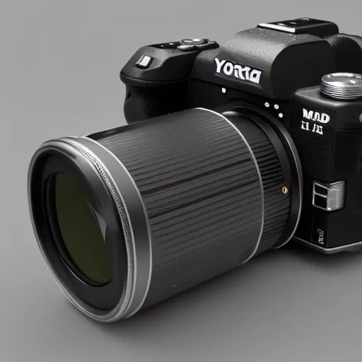 Image similar to a yoda mirrorless camera, 3 d render