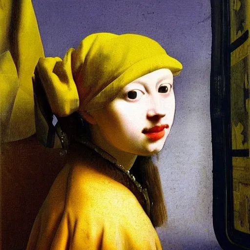 Prompt: high quality high detail painting by johannes vermeer, portrait of a modern girl in a bus, hd, photorealistic lighting