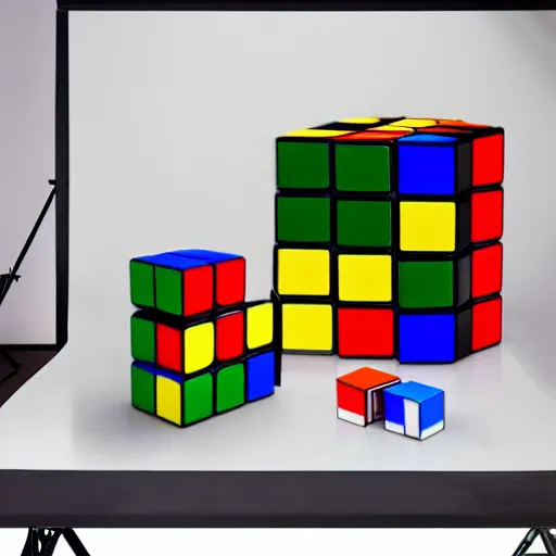 Image similar to rubik's cube advertisement professional studio photography 8 k, highly detailed, studio lighting