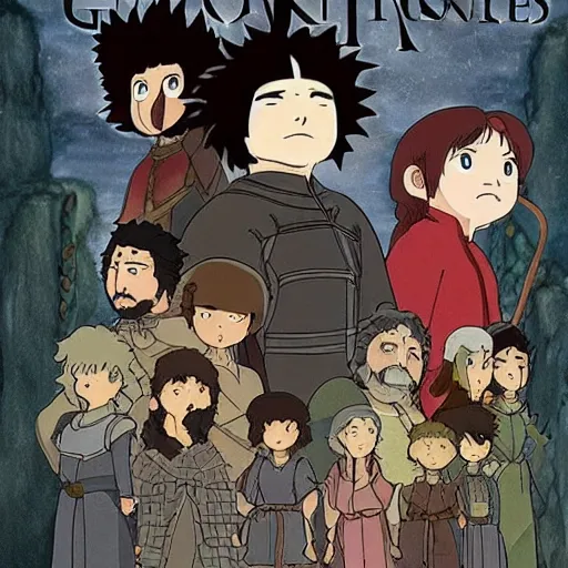 Prompt: studio ghibli adaptation of game of thrones.