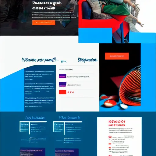 Image similar to modern webpage design layout, bright colours