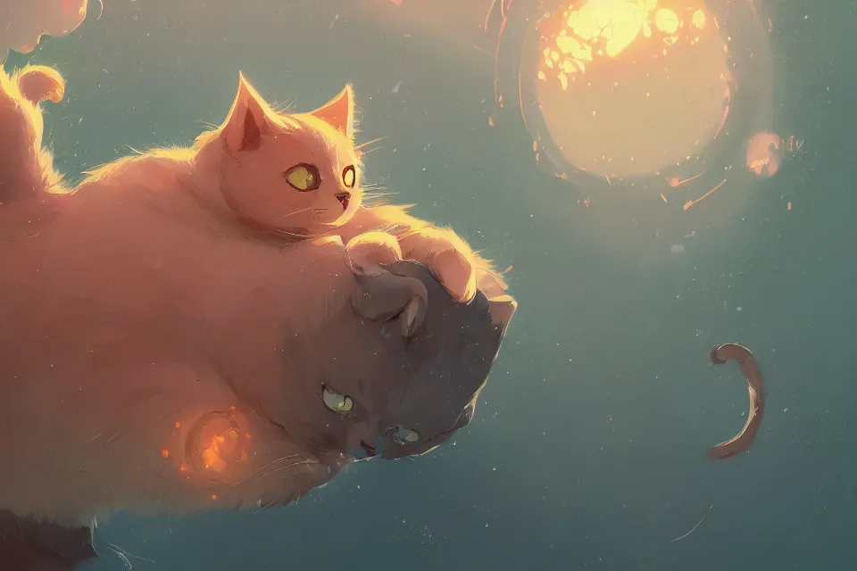 Image similar to cute cat, by victo ngai and andreas rocha and greg rutkowski, trending on artstation, unreal engine, 8 k hd wallpaperjpeg artifact, blur, artfact