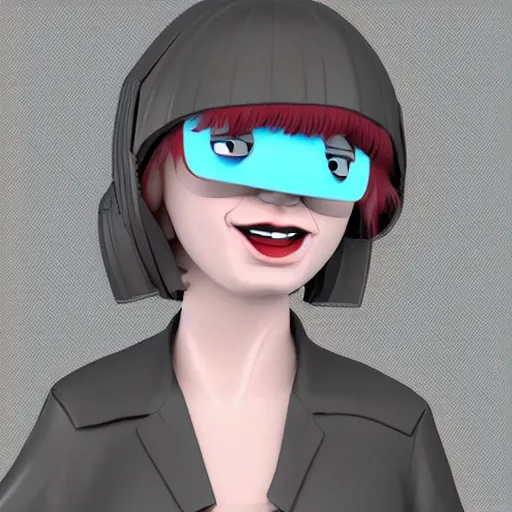 Prompt: christina hendricks as regular show characters, 3 d render, blender,