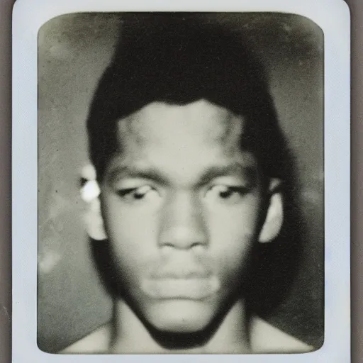 Prompt: face destructed after boxing, 1970 photography, grainy image vintage polaroid