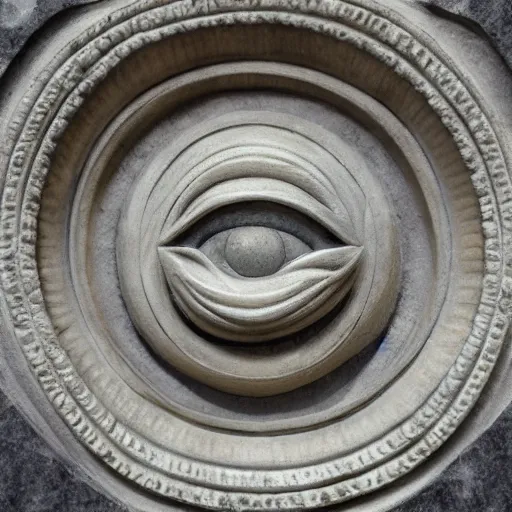 Image similar to marble statue of an intricately detailed eye floating, symmetrical