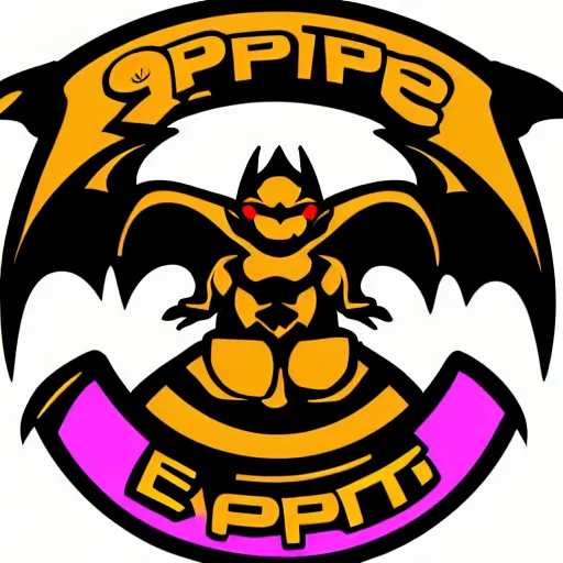 Prompt: Cute Imp, Bat, esports logo, vector, colorful