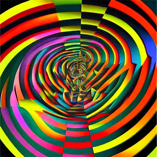 Prompt: colorful, digital art, 3 d labyrinth, similar to relativity by m. c. escher
