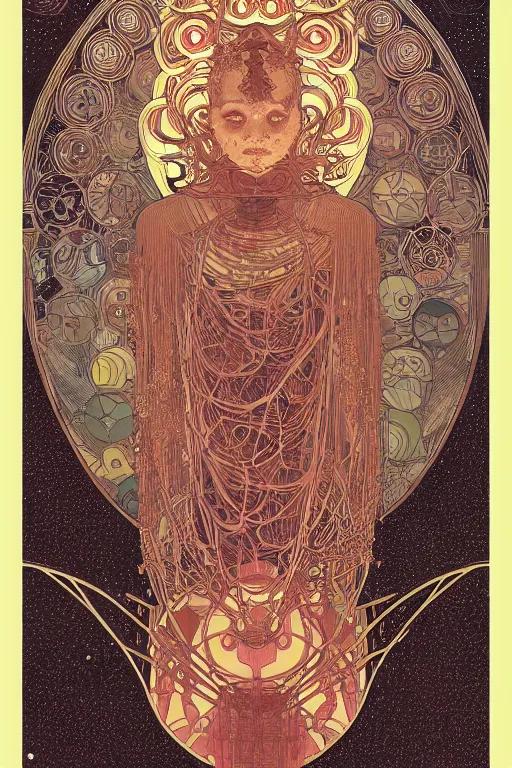 Image similar to hive mind by greg rutowski , victo ngai , alphonse mucha