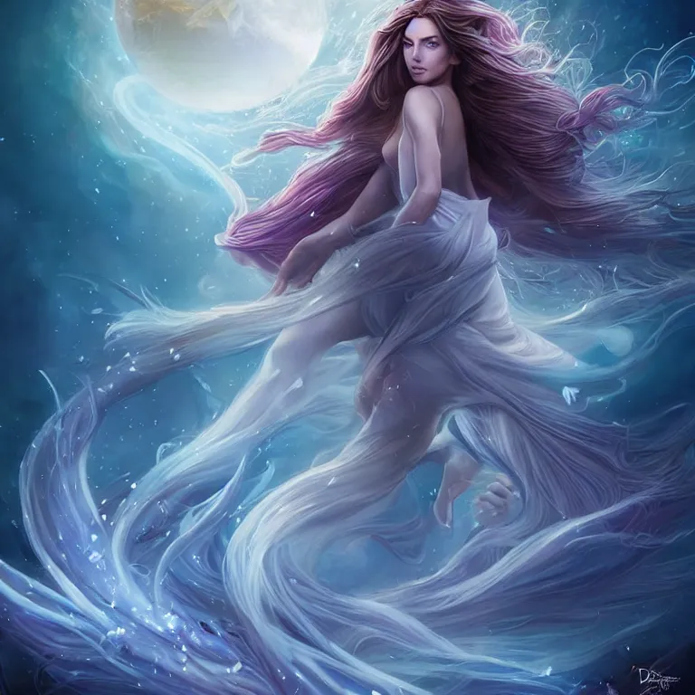 Image similar to beautiful cinematic fantasy poster a full body extreme long shot of a beautiful princess like a disney princess hybrid with flowing illuminated hair, beautiful glowing galaxy eyes, full subject in frame, wideshot ultrawide angle epic scale, hybrid from The Elden Ring and art direction by Darius Zawadzki ;by artgerm; wayne reynolds art station, coherent body and limbs; cinematic quality character render; low angle; ultra high quality model; production quality cinema model;