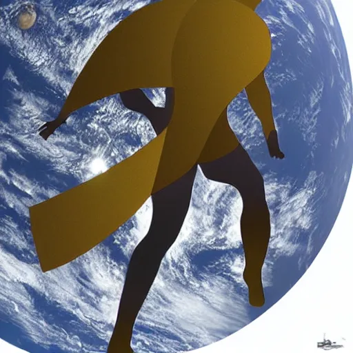 Image similar to giant figure in the sky overwatching earth