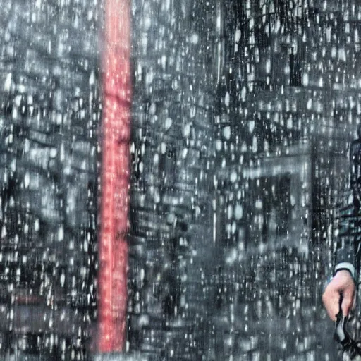 Image similar to john wick behind a window in the rain