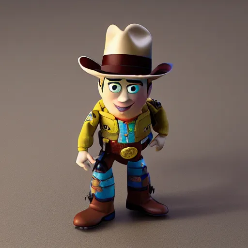 Image similar to a sheriff toy that has a snake in his boot, pixar official, 8 k