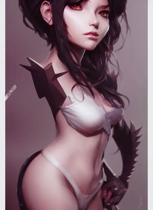 Image similar to monster girl, highly detailed, artgerm, cushart krenz, zeronis, trending on artstation, soft light, sharp edges, illustration, character design, concept art