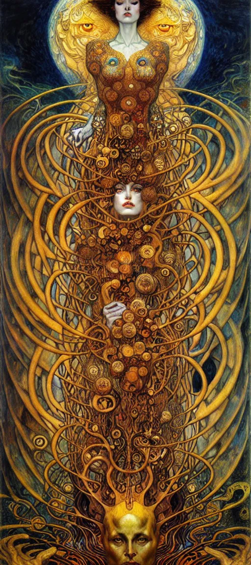 Image similar to Divine Chaos Engine by Karol Bak, Jean Delville, William Blake, Gustav Klimt, and Vincent Van Gogh, symbolist, visionary